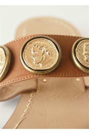 Capri handmade sandals with coins Da Costanzo | MONETE 3MARRONE